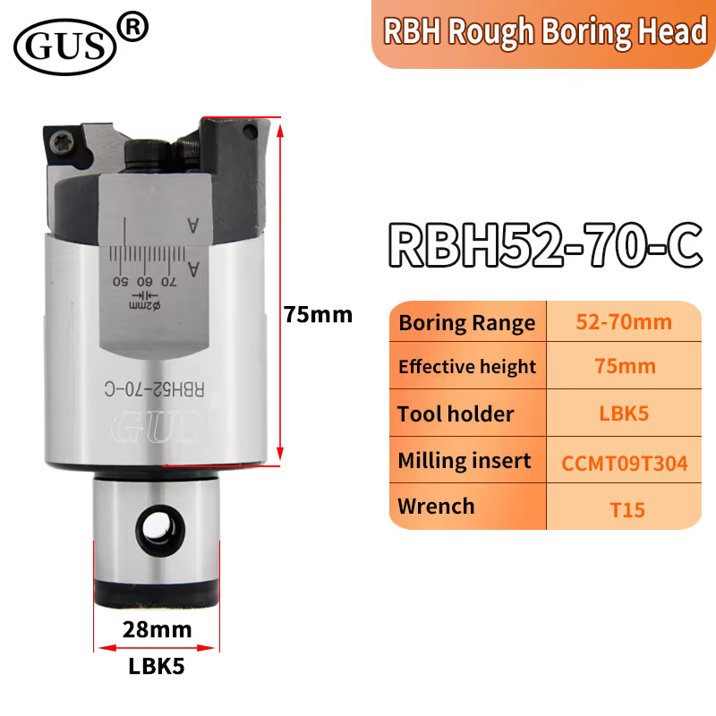 RBH Tête de fraise à aléser réglable à double tranchant RBH19-25 RBH25-33 RBH32-42 RBH40-55 RBH52-70 Porte-outil alésage CKB LBK LBK1
