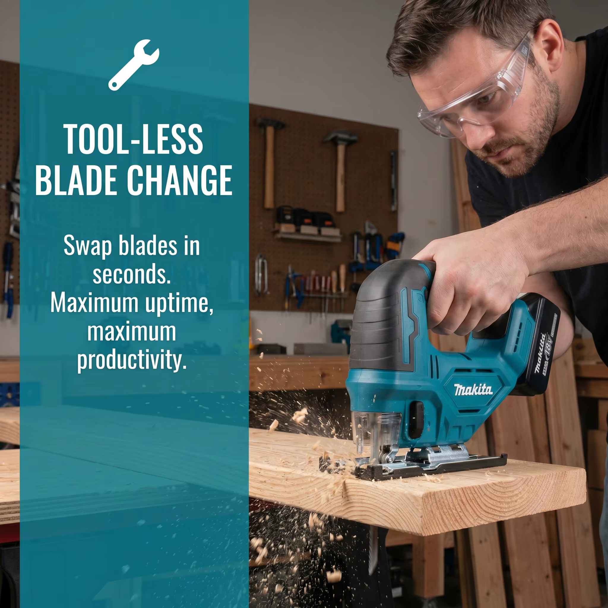 Scie sauteuse électrique sans fil Makita DJV182Z 18V à batterie lithium rechargeable