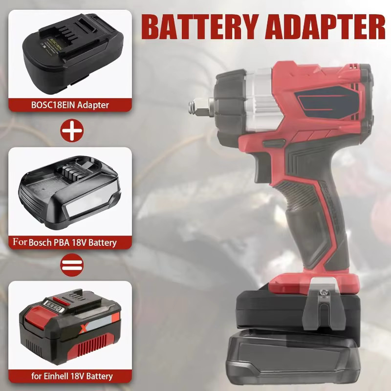 Adaptateur de batterie pour batteries Bosch PBA 18V Li-ion pour outils électriques Bosch/Maktia/Milwaukee/Hitachi/Hikok/Parkside 18/20V