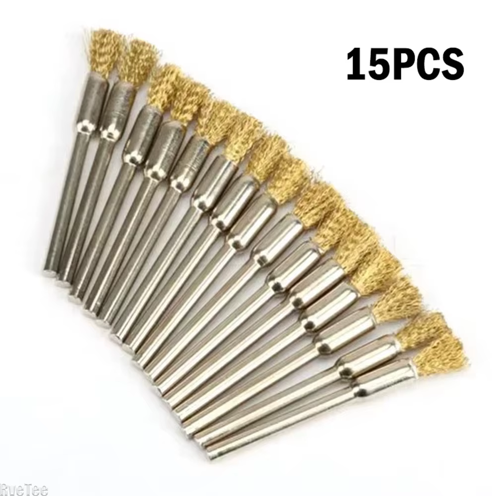 15 pièces de mini-brosses en fil de cuivre pour outils rotatifs