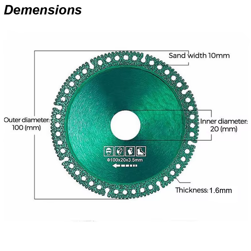 Lame de scie circulaire multifonctionnelle composite, disque diamanté pour carrelage céramique, verre, bois, marbre, PVC, ultra-mince, pour meuleuse d'angle 100 mm