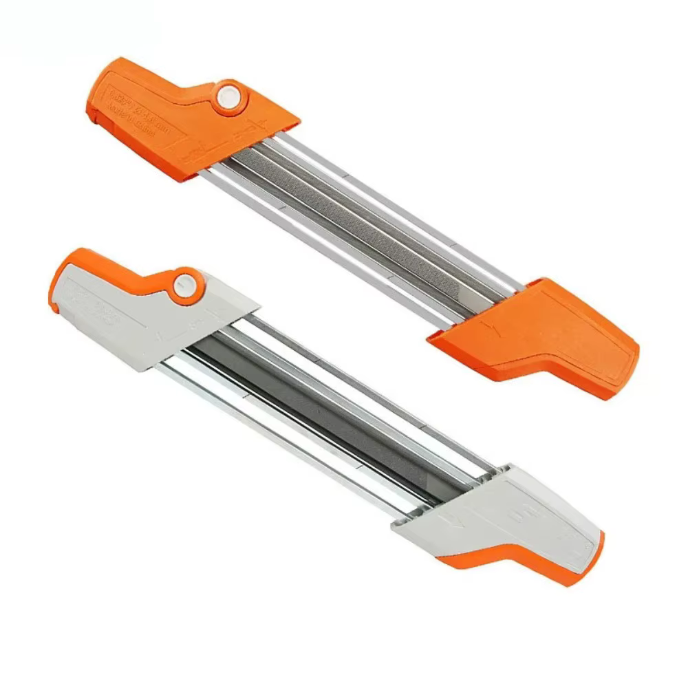 Kit d'affûtage de chaîne de tronçonneuse 2-en-1 facile avec pierres à aiguiser 4mm / 4.8mm pour dents de scie