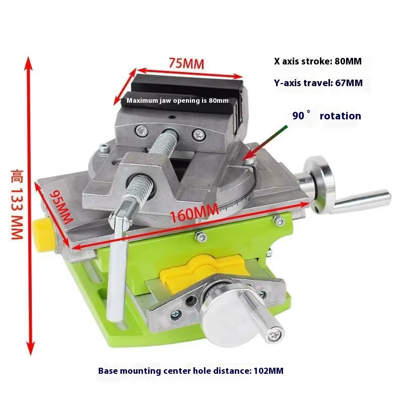 6368 Étau coulissant transversal de 3 pouces avec glissière composée pour moulin et perceuse à colonne