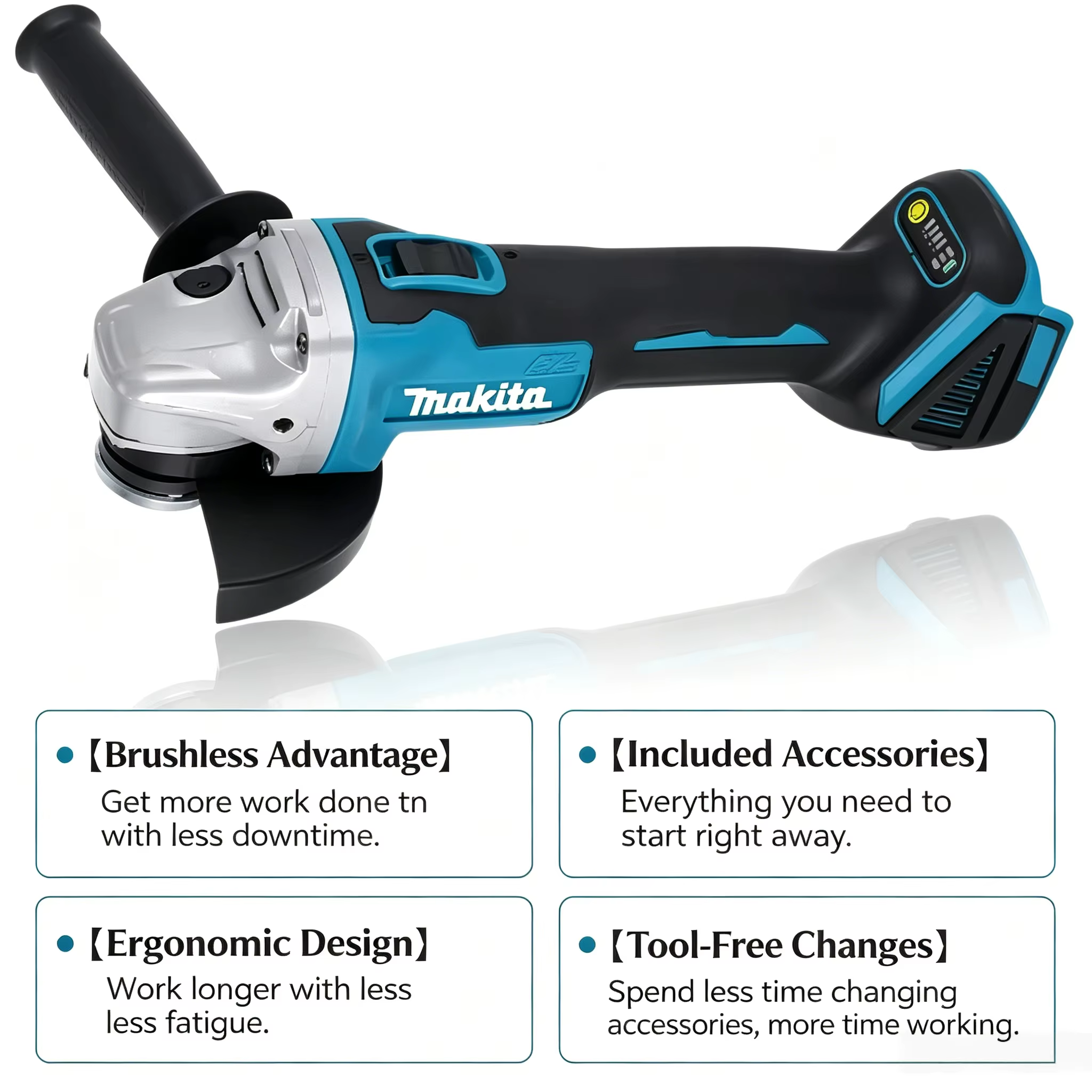 Meuleuses électriques sans fil Makita DGA504 18V 6.0Ah 125mm