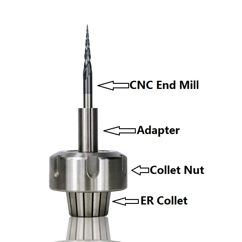 Pince d'adaptateur CNC à tige 1/2 1/4 1/8 3.175 6.35 12.7