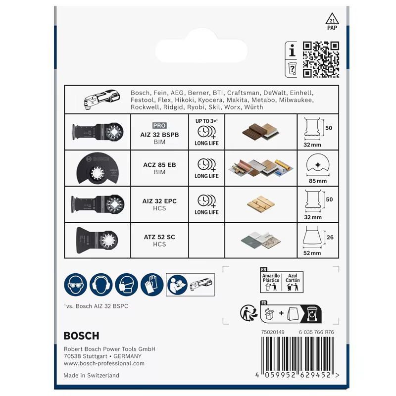 BOSCH 2608669089 Ensemble de lames de scie Starlock pour montage de sols