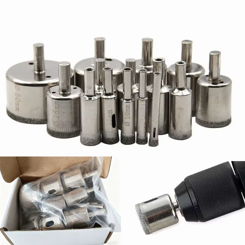 Lot de 15 ou 10 forets diamantés de 6 mm à 50 mm pour carrelage