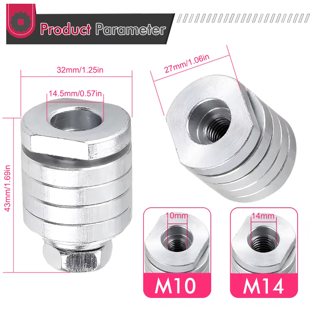 Adaptateur de meuleuse d'angle M10/14 vers machine à rainurer