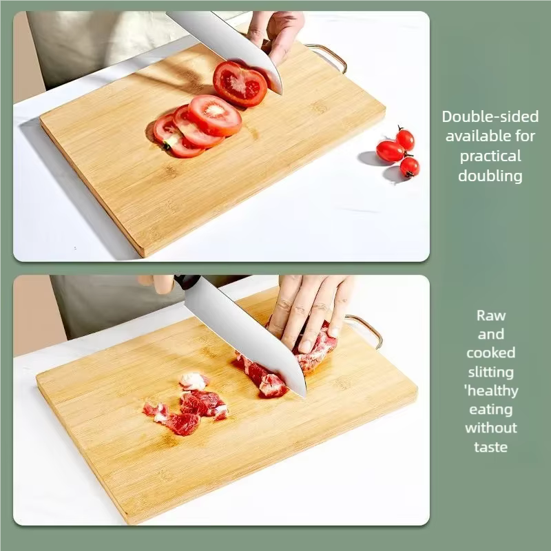 Grande planche à découper rectangulaire en bambou, planche à découper épaissie en bois massif, planche à découper pour fruits