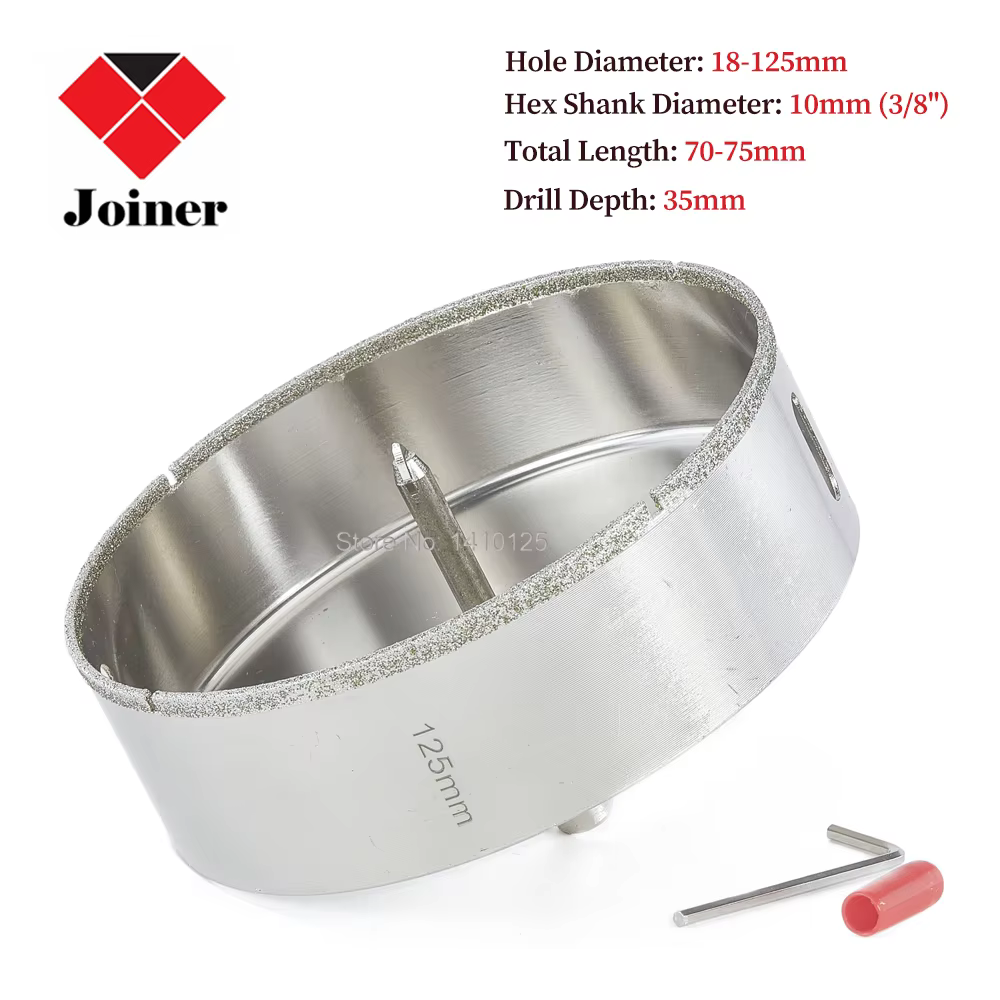Forets de noyau de scie cloche revêtus de diamant de 18-125mm avec foret central de Position outils de maçonnerie pour carrelage de marbre de granit de verre