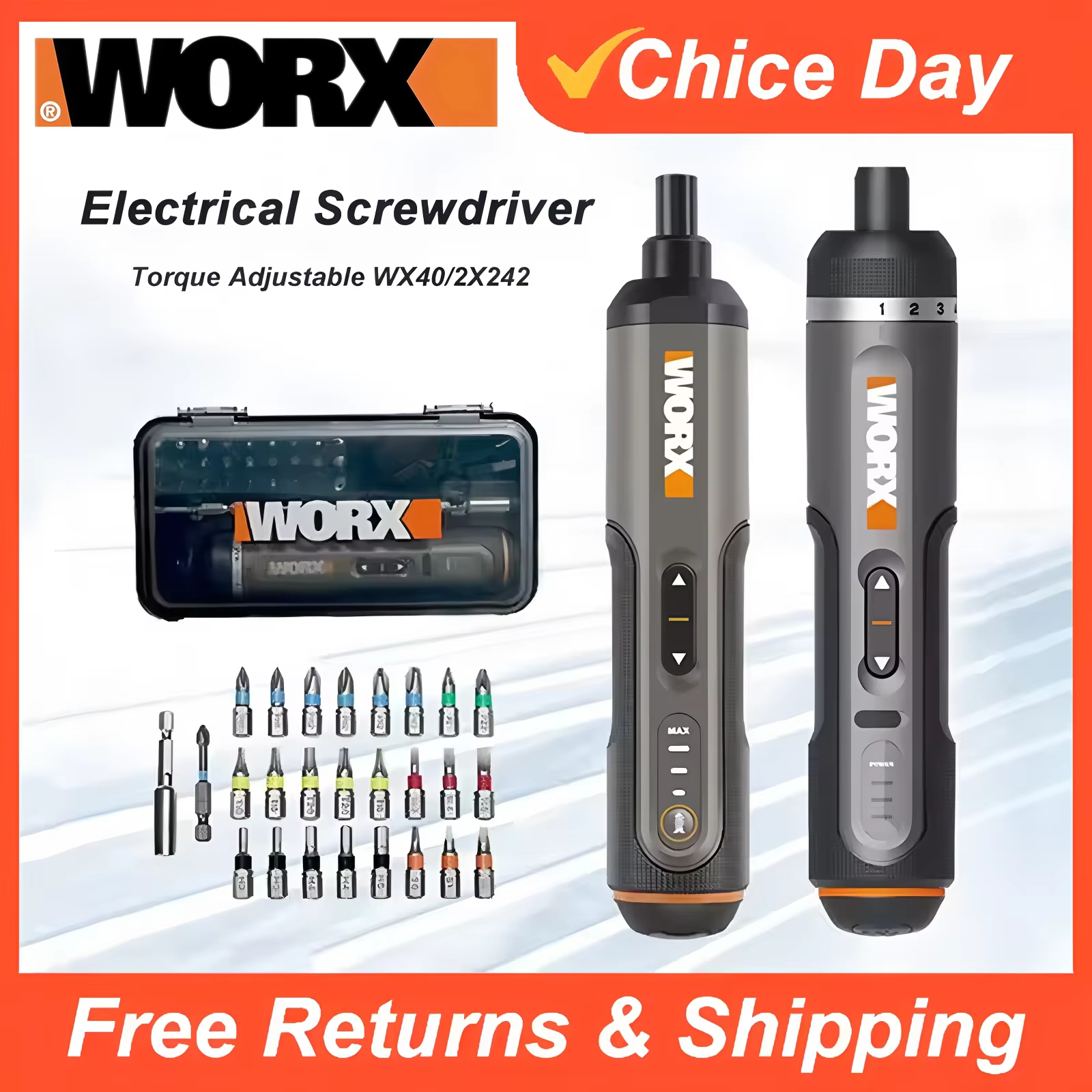Worx 30 bits ensembles d'outils électriques WX242 jeux de tournevis