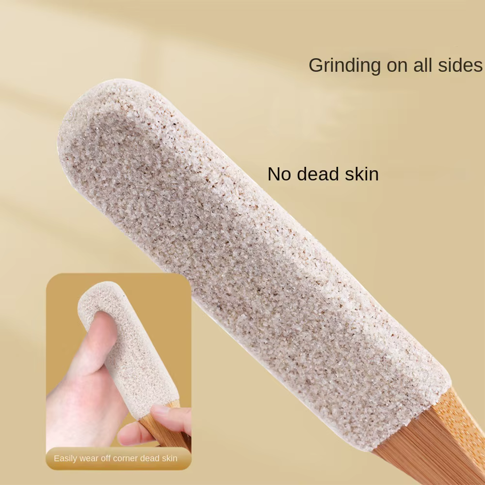 Durable 360 ° Râpe à pieds en bambou antidérapante, outil de pédicure en carbure de silicium pour les pieds