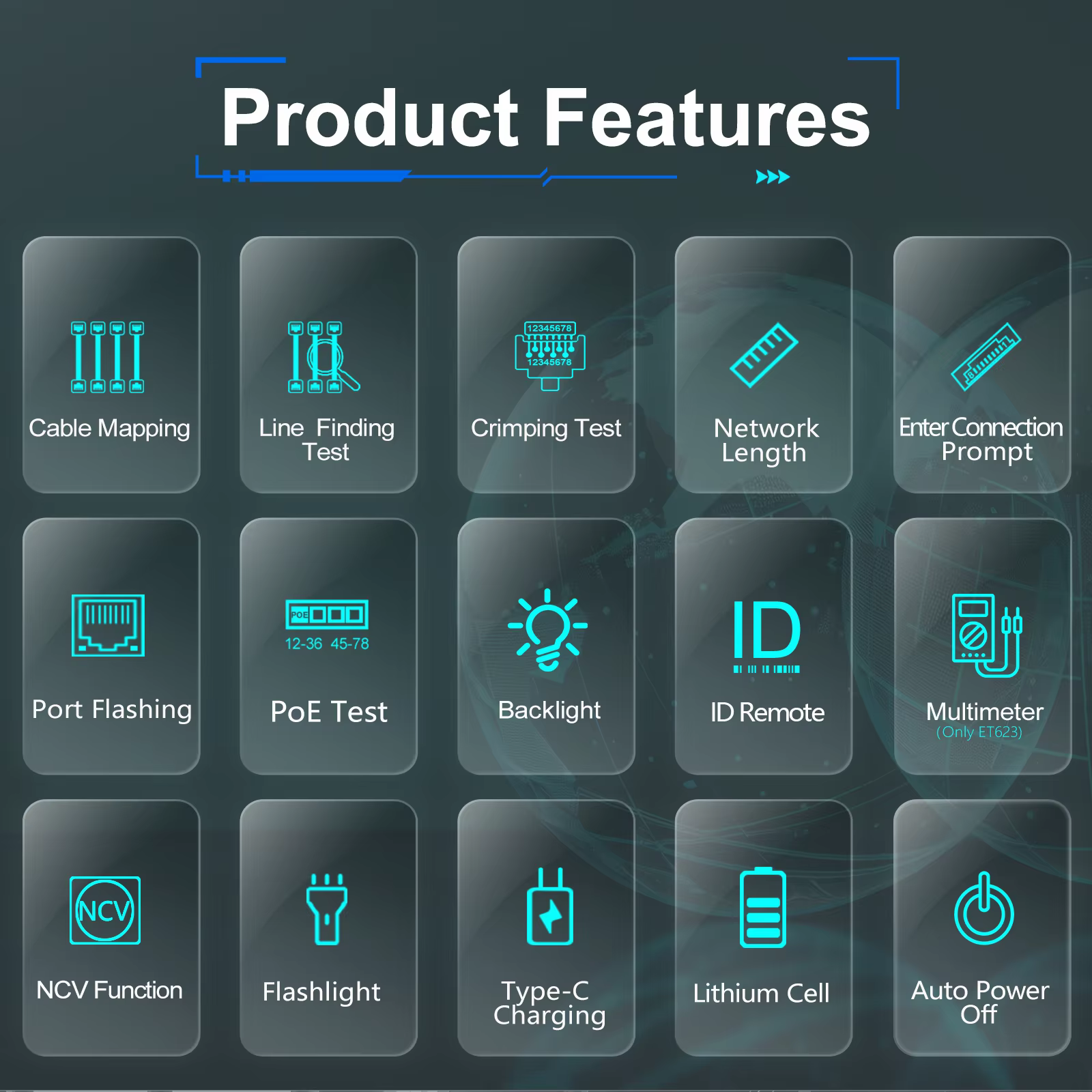 TOOLTOP – testeur de câbles réseau Portable