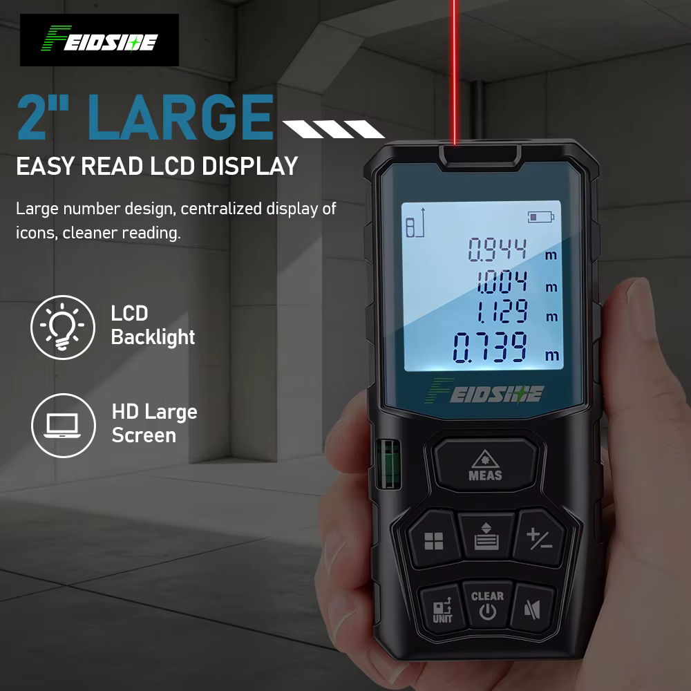 Télémètre laser portatif FEIDSIDE 50M/120M avec écran LCD