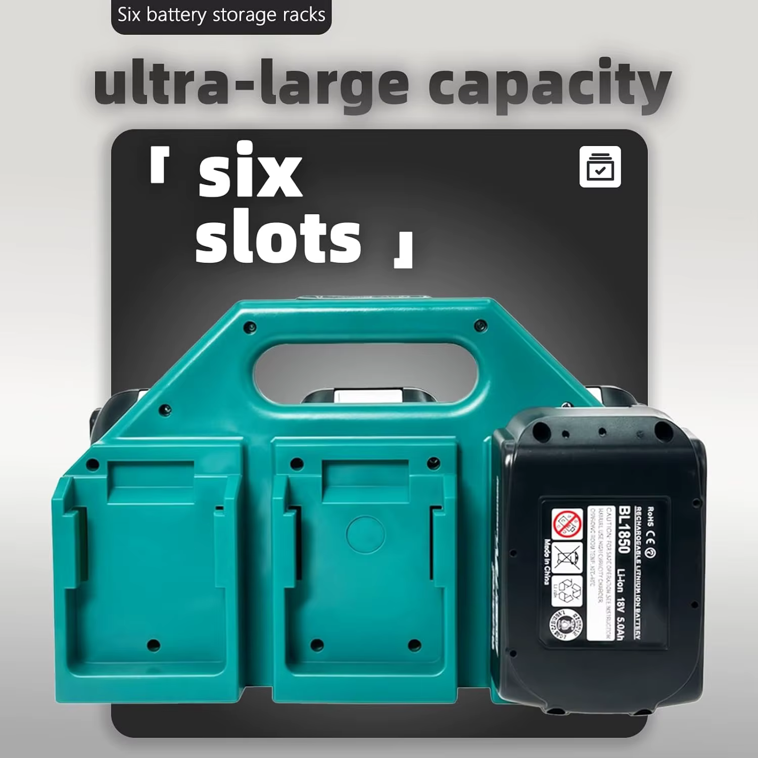 Support de rangement pour 6 batteries Makita 18V/14.4V