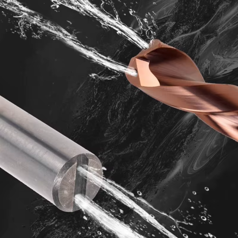 Foret en carbure revêtu de liquide de refroidissement interne 3xD 5xD 3 456 7 8 9-16 outil de perçage CNC efficace trou traversant tige parallèle métal acier