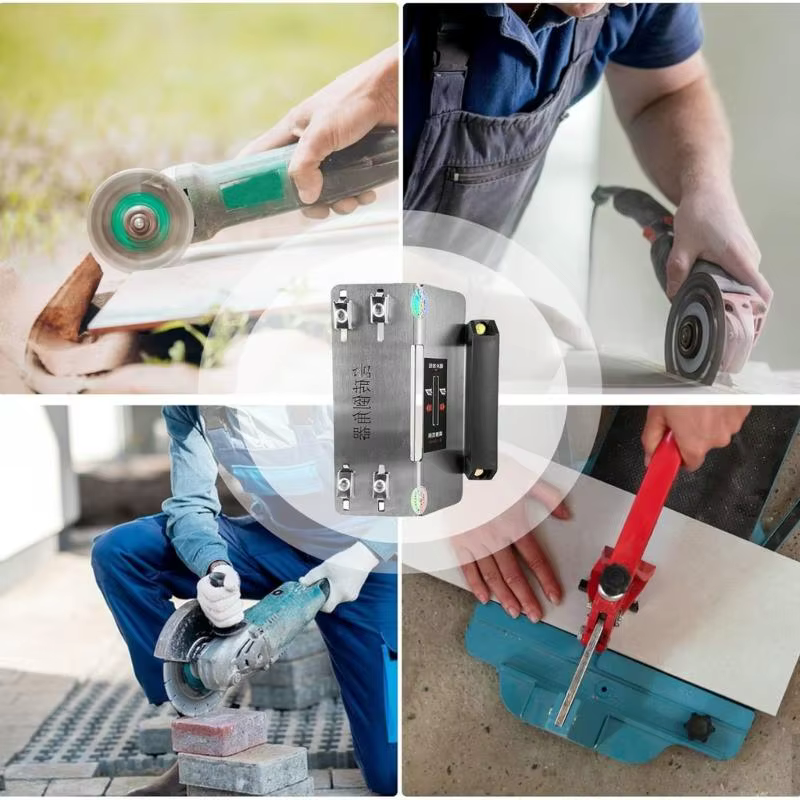 Système guidage meuleuse d polyvalent pour coupe en biseau à 45 degrés sur les carreaux