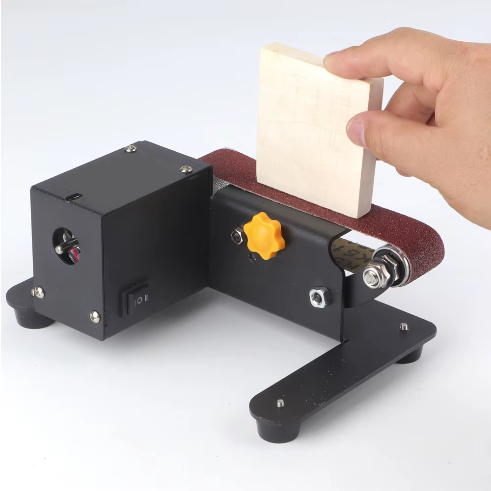 Meulage d'établi électrique ponçage Machine de polissage 250W Mini ponceuse à bande 7 vitesses contrôle réglable meuleuse affûteuse polisseuse