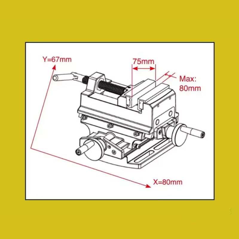 Table rotative 90 ° Étau de presse pour perceuse à glissière transversale de 3 pouces