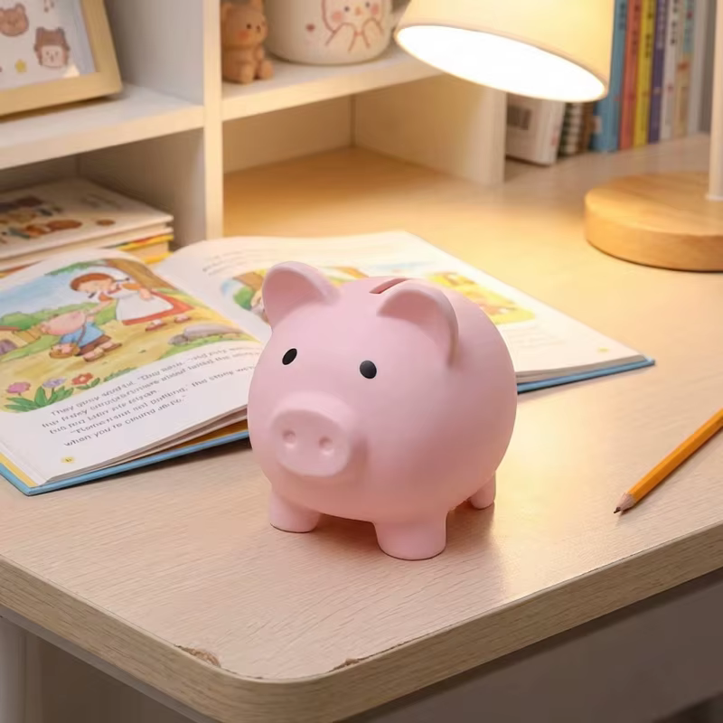 Tirelire en silicone en forme de cochon de dessin animé, résistante aux chocs, avec accès facile, jouet éducatif pour l'économie des enfants