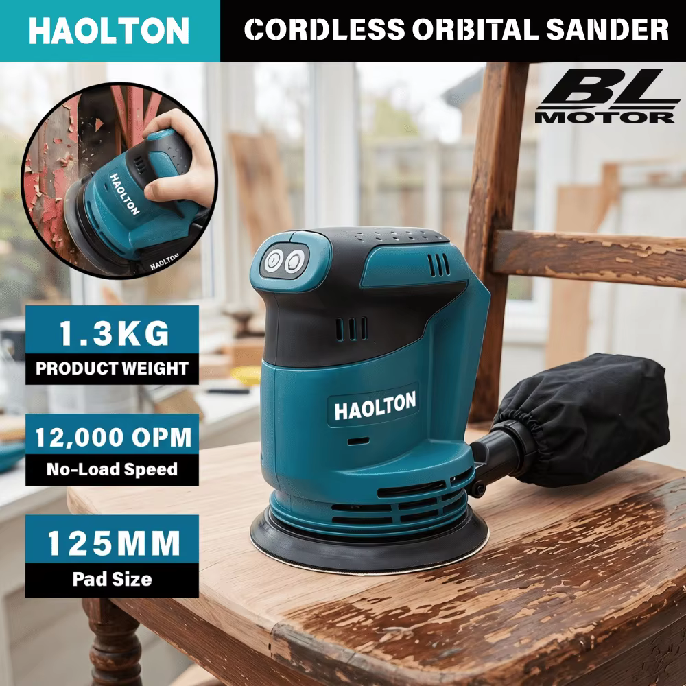 Ponceuse orbitale aléatoire sans fil HAOLTON 5 pouces