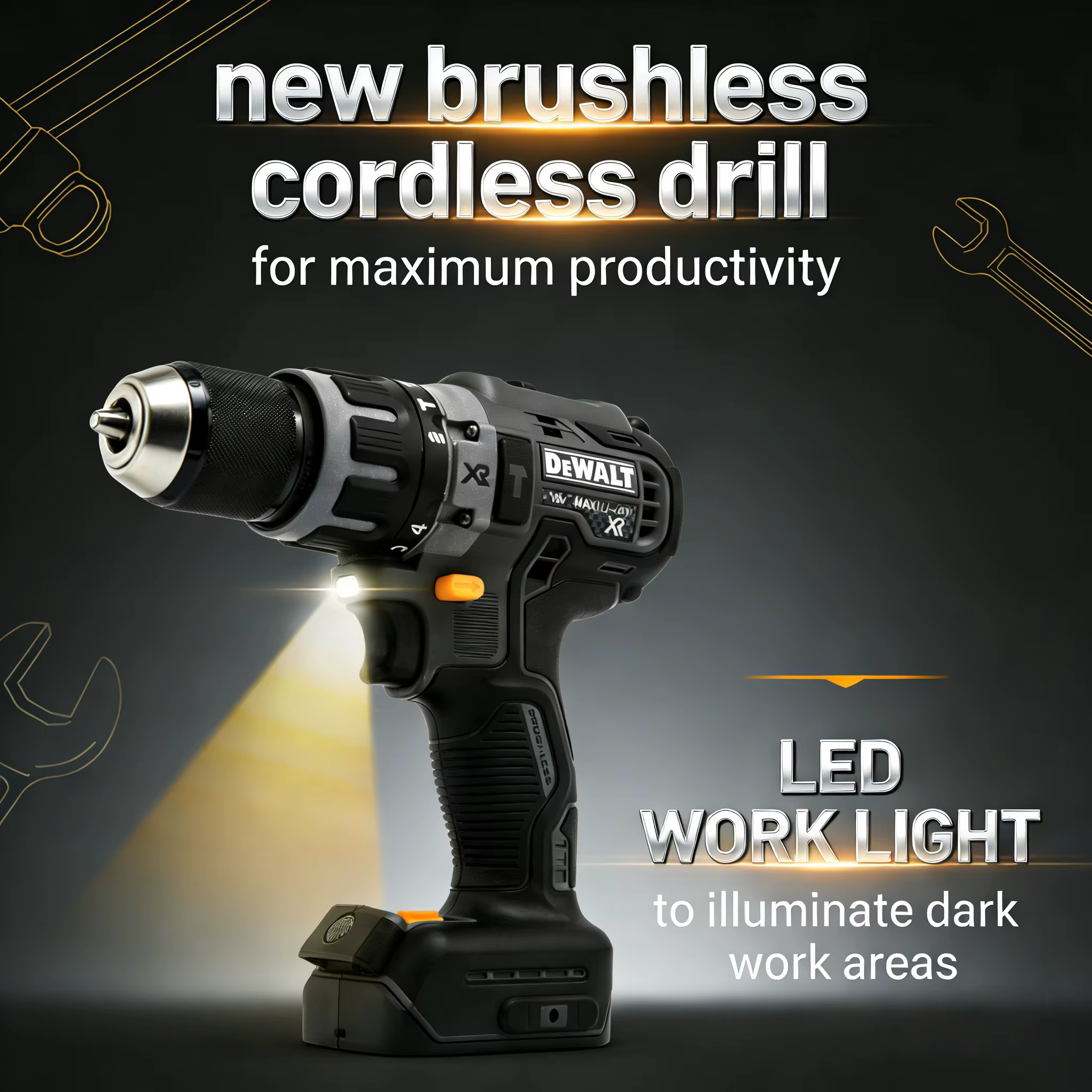 Perceuse-visseuse compacte sans balais DEWALT DCD791 : Outil électrique multifonctionnel sans fil rechargeable (machine uniquement)