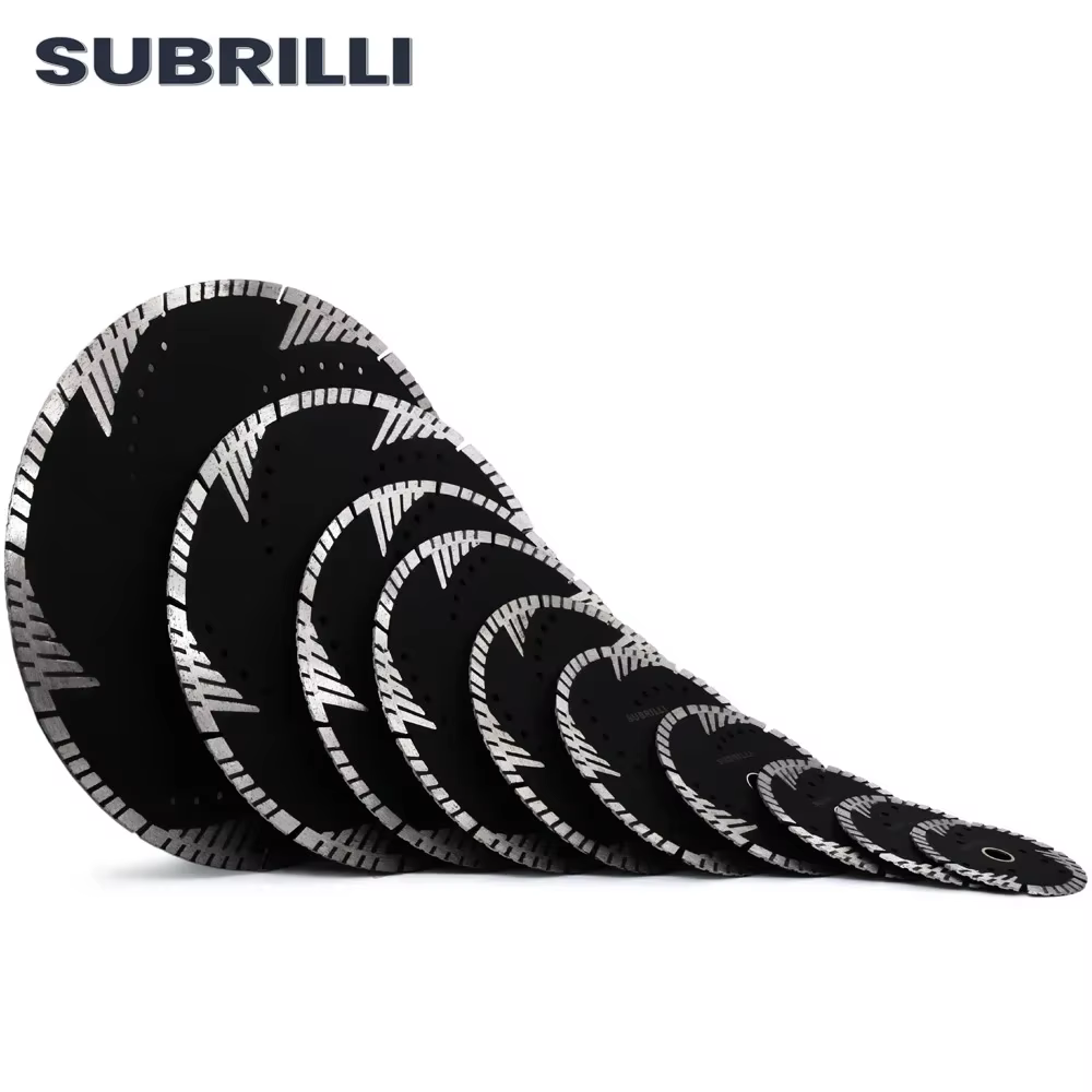 SUBRILLI 105/115/125/150/180/200/230/250/300/350mm Diamant Lame de Scie En Marbre Granit Béton Disque De Coupe avec des Dents De Protection