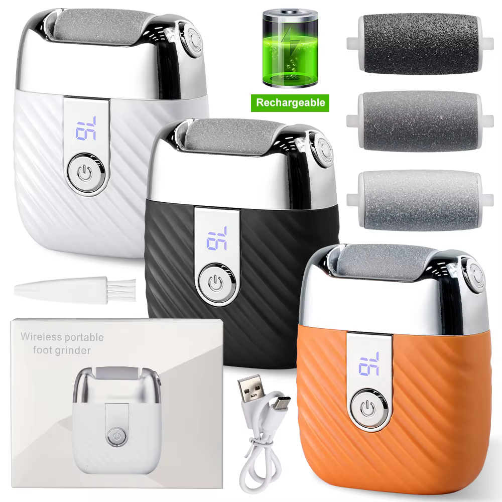 Ponceuse électrique rechargeable pour pieds, éliminateur de peaux mortes et de callosités, lime électrique pour pieds, soin et réparation des pieds secs et gercés
