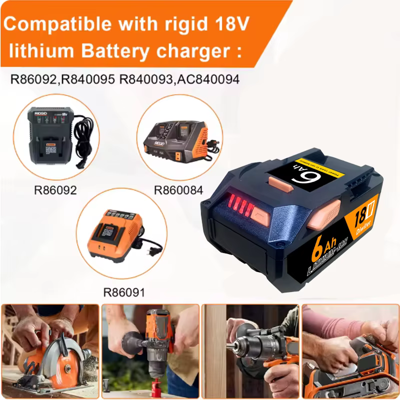 Pour AEG 18V batterie 6.0AH batterie Lithium-Ion pour RIDGID R840087 R840085 L1815R L1850R L1830R R840083 série outil électrique sans fil