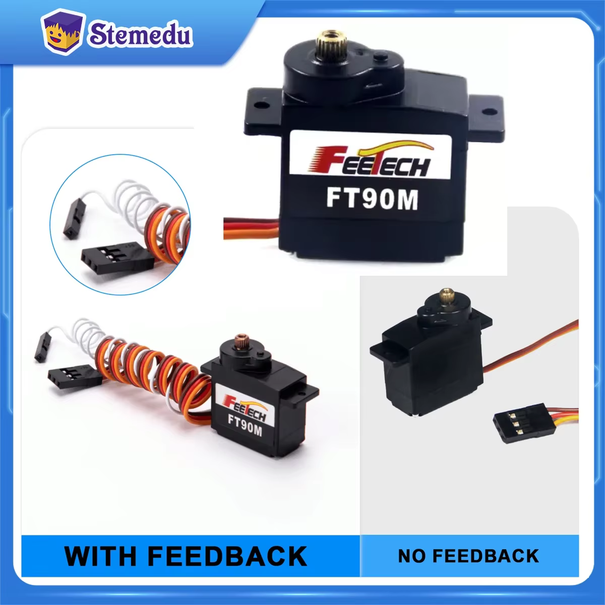 Feetech-Mini servomoteur RC FT90M, angle de résistance à 180 °, couple de 2kg, micro robot, retour pour rideau automatique, verrouillage intelligent, avion