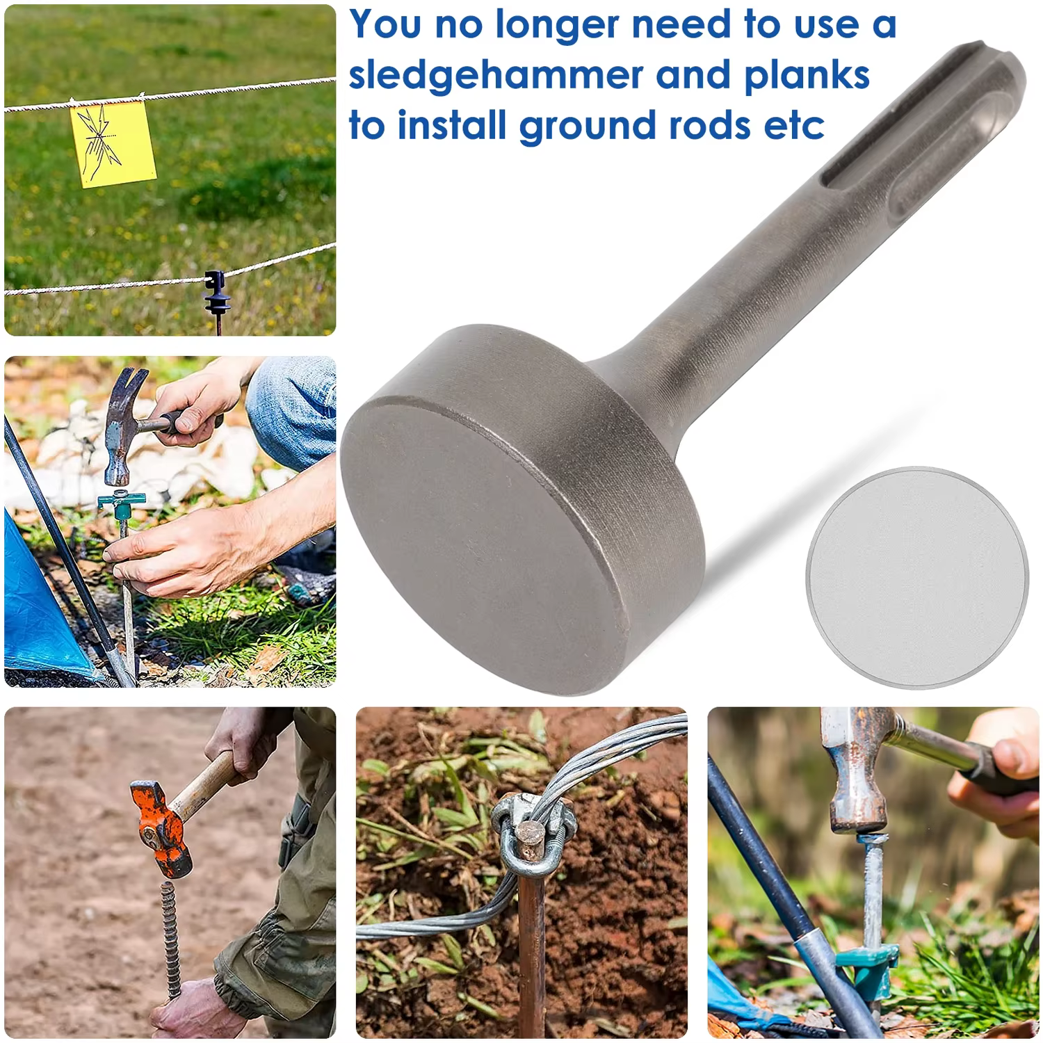 SDS PLUS – douille de forage pour conducteur de tige de terre