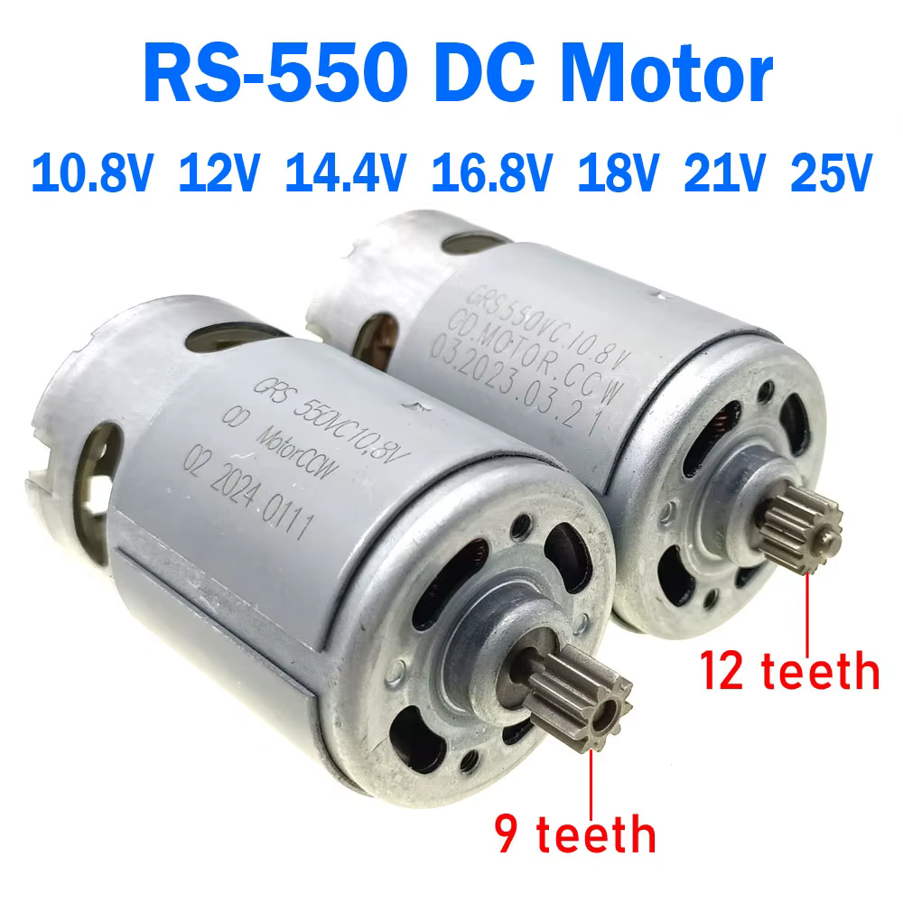 Moteur électrique 10.8V 12V 14.4V 16.8V 18V 21V 25V DC