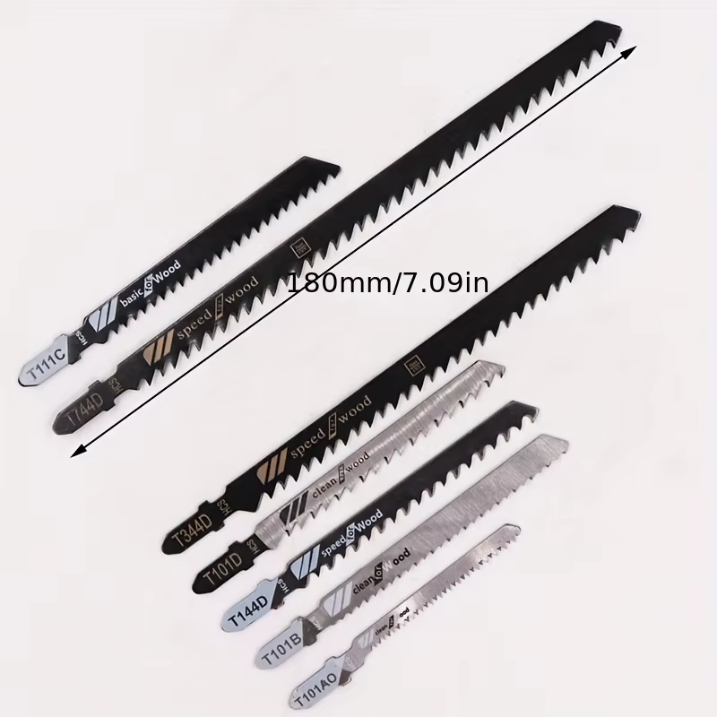 Paquet de 5 lames de scie sauteuse T744D 180 mm pour la coupe du bois – coupes incurvées et droites de précision