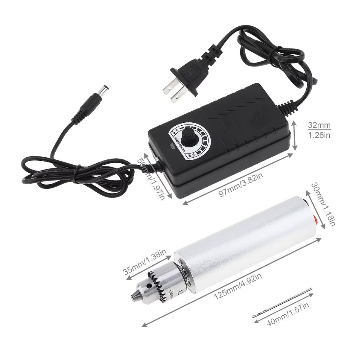 Perceuse électrique à main avec mandrin JTO et adaptateur d'alimentation réglable pour circuit imprimé