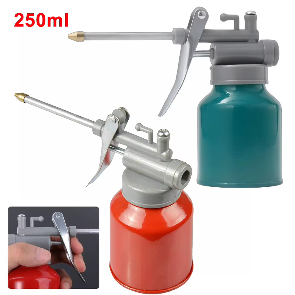 Bidon à huile 250 ml avec bec verseur et pompe à pouce, huileuse d'atelier haute pression rouge et verte, graisseur pour outils de réparation automobile