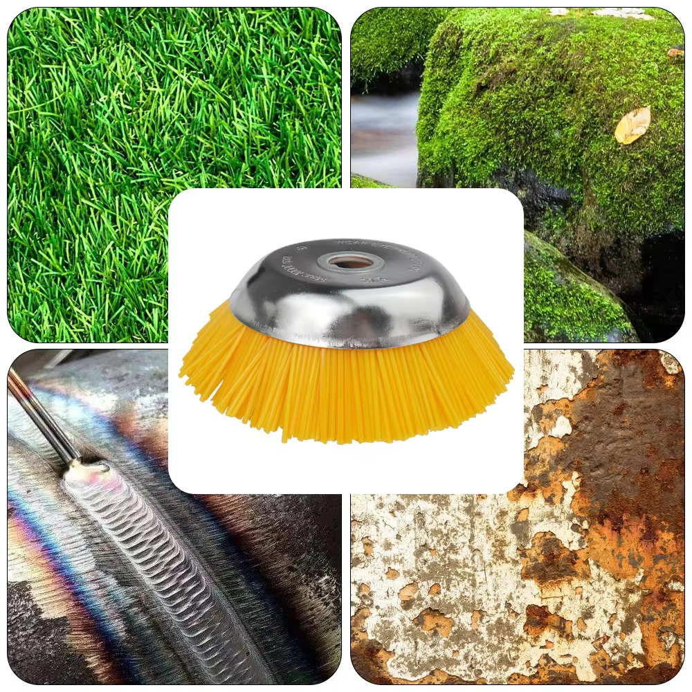 Machine de désherbage pour aménagement paysager, 6/8 pouces, brosse rotative pour mauvaises herbes, Joint, nœud torsadé, roue en fil d'acier, disque de brosse, outil de jardin électrique