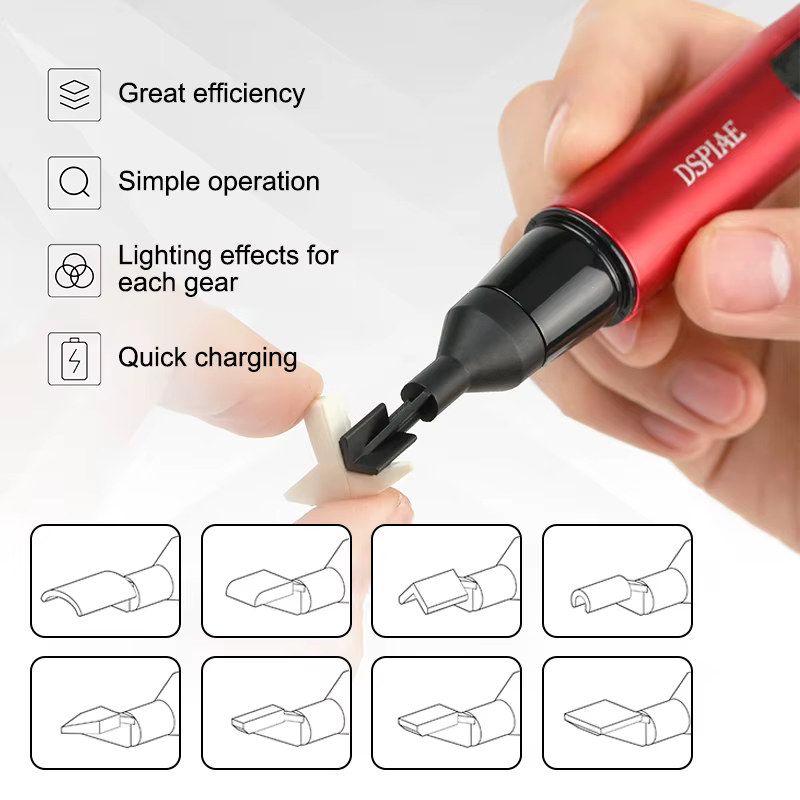DSPIAE ES-A ponceuse alternative bricolage stylo de meulage électrique modèle en plastique têtes de ponçage papier de verre outils d'artisanat militaire