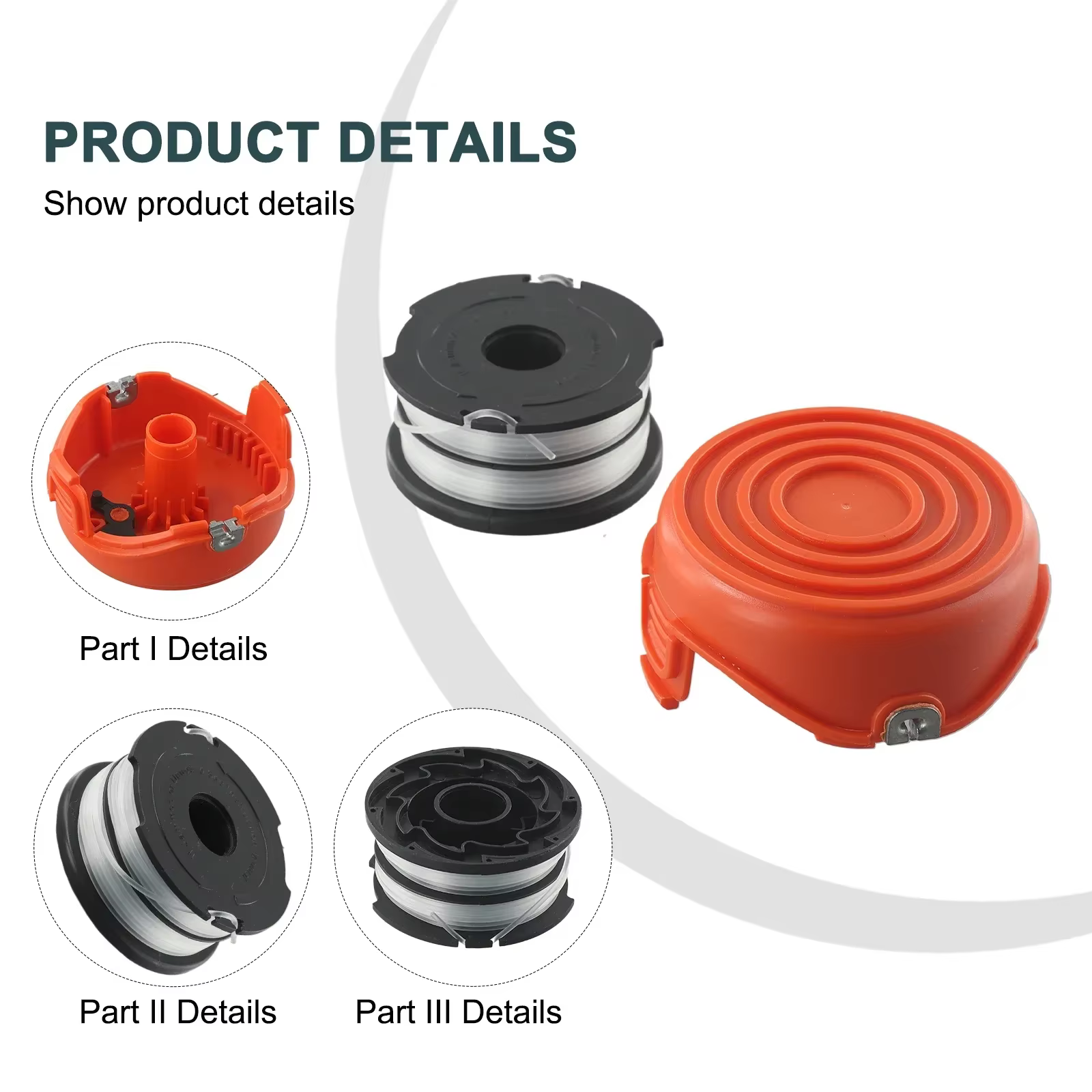 Ligne et capuchon de bobine de débroussailleuse pour Black Decker, accessoires, GL315, GL350, GL650, GL3ino SB, GL546SC, GL650SBC, GL651SB, GL652, GL653, GL65, GL656