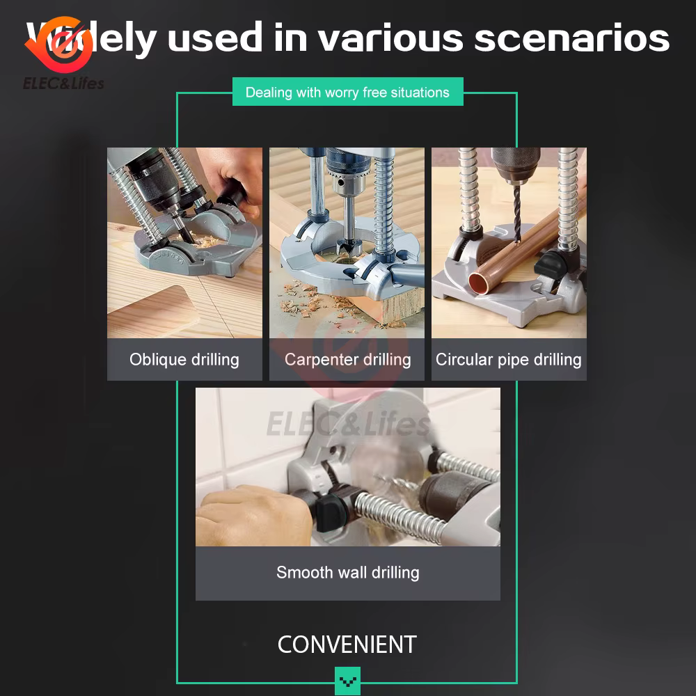 Perceuse d'Établi en Métal avec Angle Réglable et Poignée Amovible