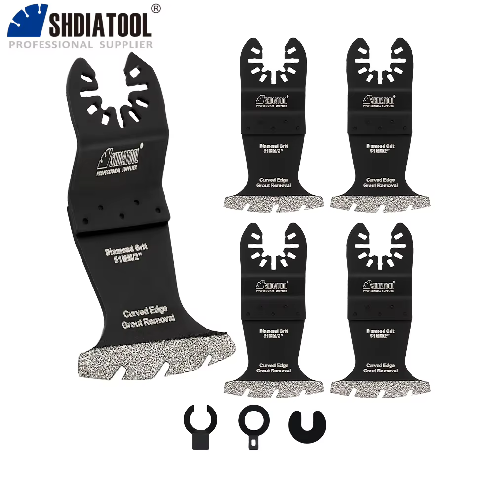 Lames de scie oscillantes diamantées SHDIATOOL 51 mm à bord incurvé