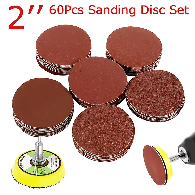 60/100 pièces ensemble avec plaque de support comprend 100-2000 papiers de verre grain 1/2 pouces disques de ponçage Kit de tampons pour perceuse meuleuse outils rotatifs