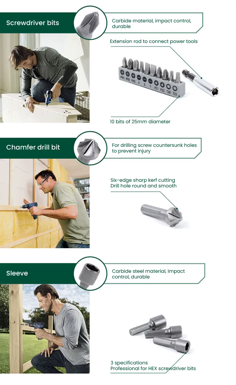 Jeu de 33 embouts de perceuse et tournevis professionnels Bosch X33