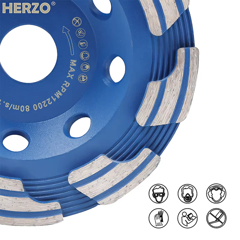 HERZO-Disque de meuleuse pour béton, diamant multi-dents, 125mm/5 pouces