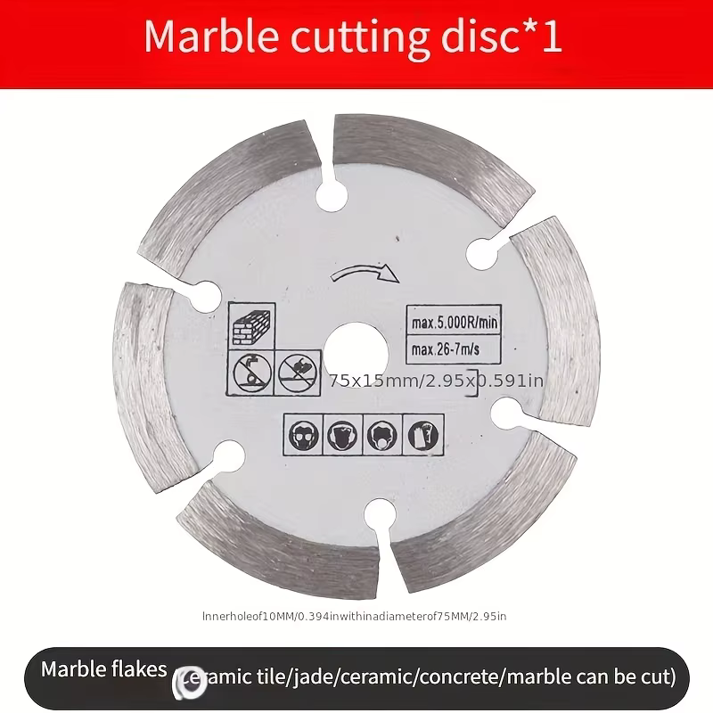 Ensemble de 7 lames de scie circulaire Procut de 3 pouces avec disque de meulage de 75 mm - Structure en acier durable