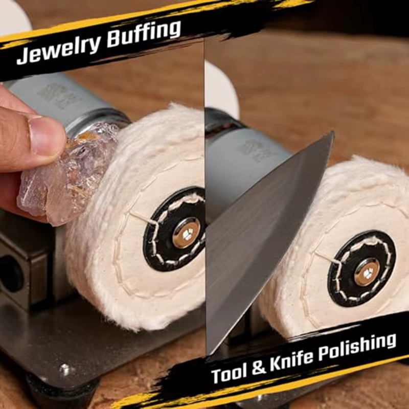 Mini-meuleuse à banc avec 3 roues, machine de meulage électrique multifonction pour le métal, le bois, la fabrication de couteaux, le polissage de bijoux, 6,3 X