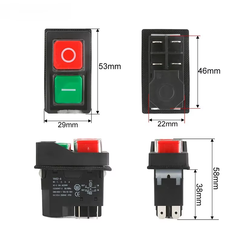 Interrupteurs à bouton-poussoir électromagnétique KJD17 YH02A pour machines-outils
