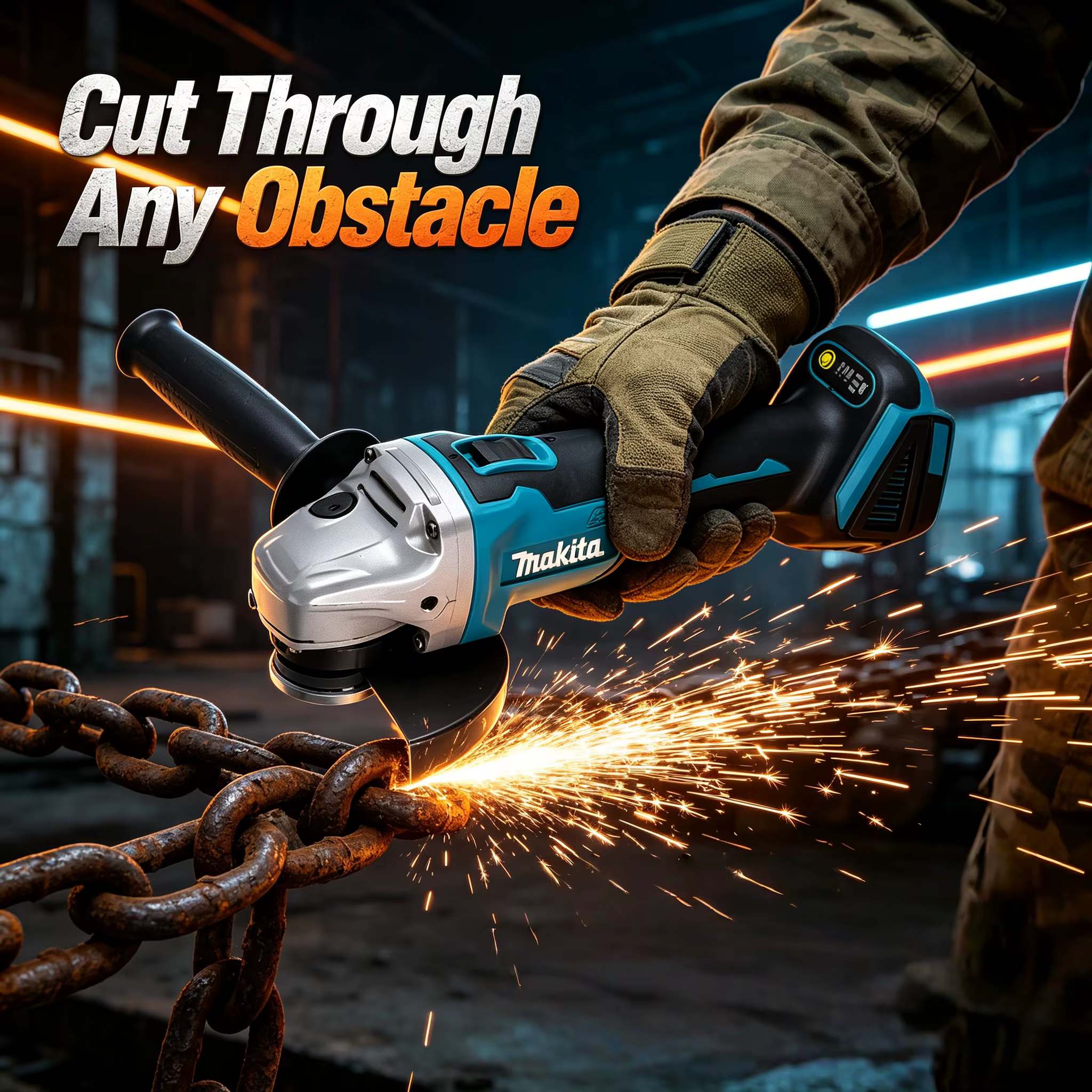 Makita DGA504 18V 6.0Ah Meuleuse d'angle sans balais 125 mm pour la découpe et le meulage des métaux (outil sans batterie)