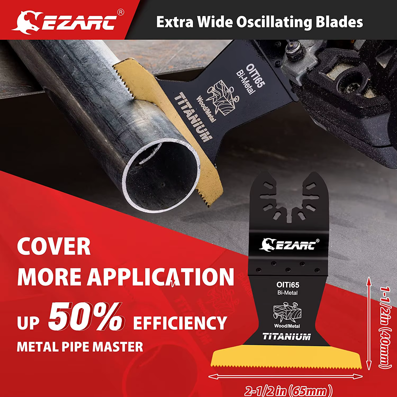 EZARC Kit de 4 lames de scie oscillantes en titane