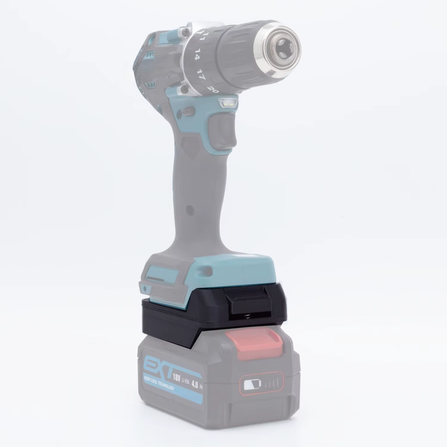Adaptateur convertisseur pour batterie Erbauer 18V vers Milwaukee / Bosch / Dewalt /Makita / Parkside 20V Drill