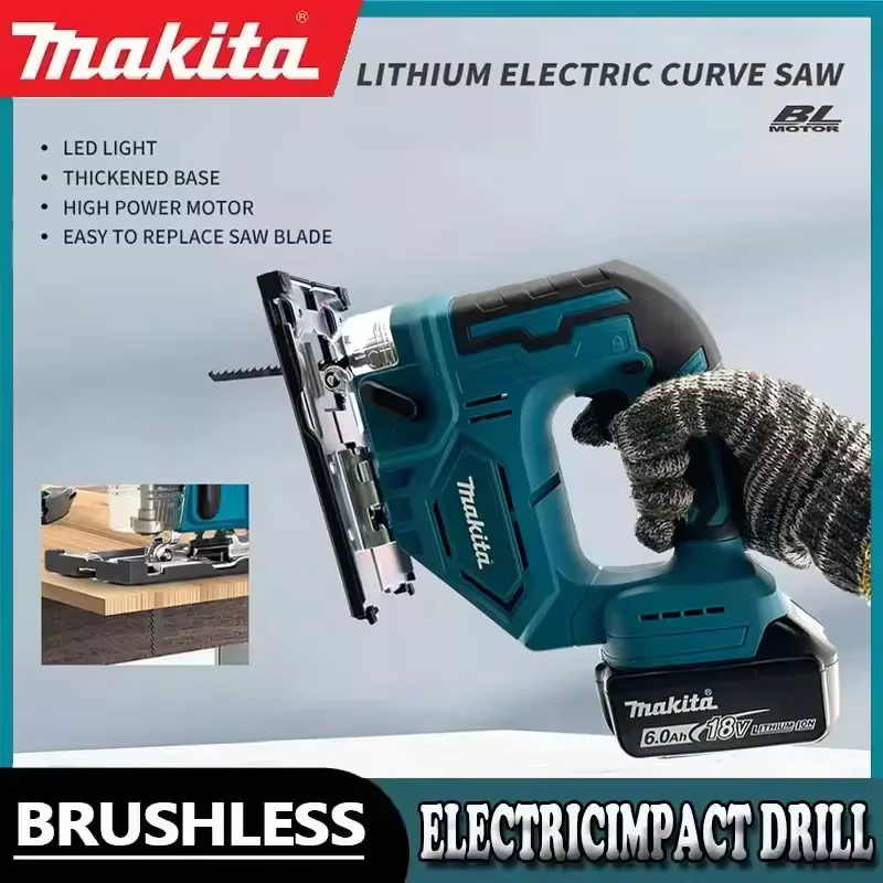 Scie sauteuse électrique sans fil Makita DJV182 340W avec lame de scie